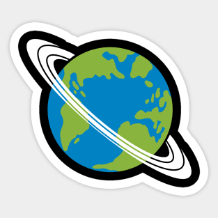 World Satellite Circle Sticker